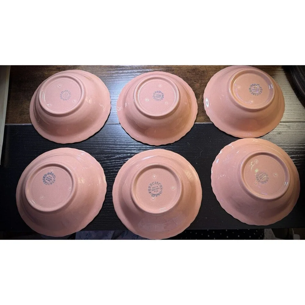 Vintage Franciscan Coronado Coral Pink Coupe Cereal Bowls 6.25